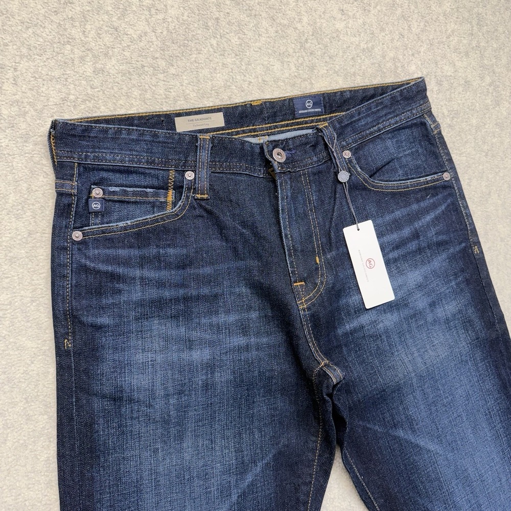 NWT AG Adriano Goldschmied Graduate Straight Leg Jeans 32x34 USA - Picture 2 of 11